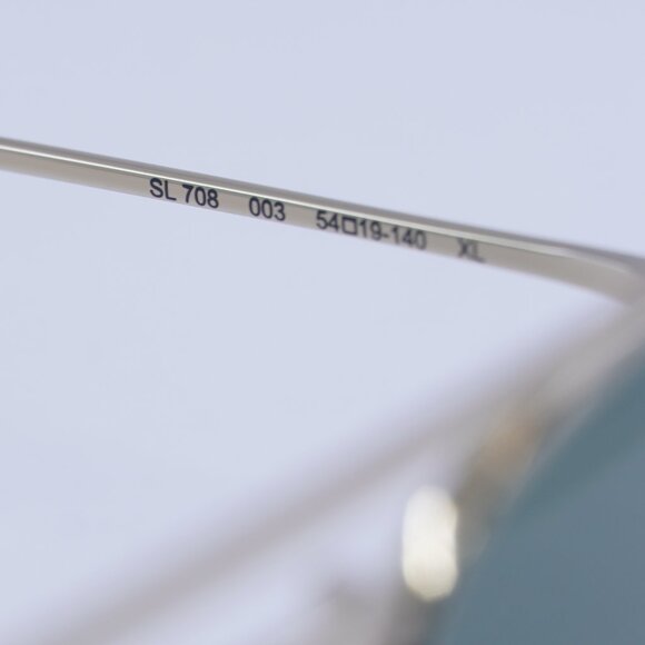 Saint Laurent SL708 003 Sunglasses Gold Aviator Frame, Green Lenses - Picture 6 of 11